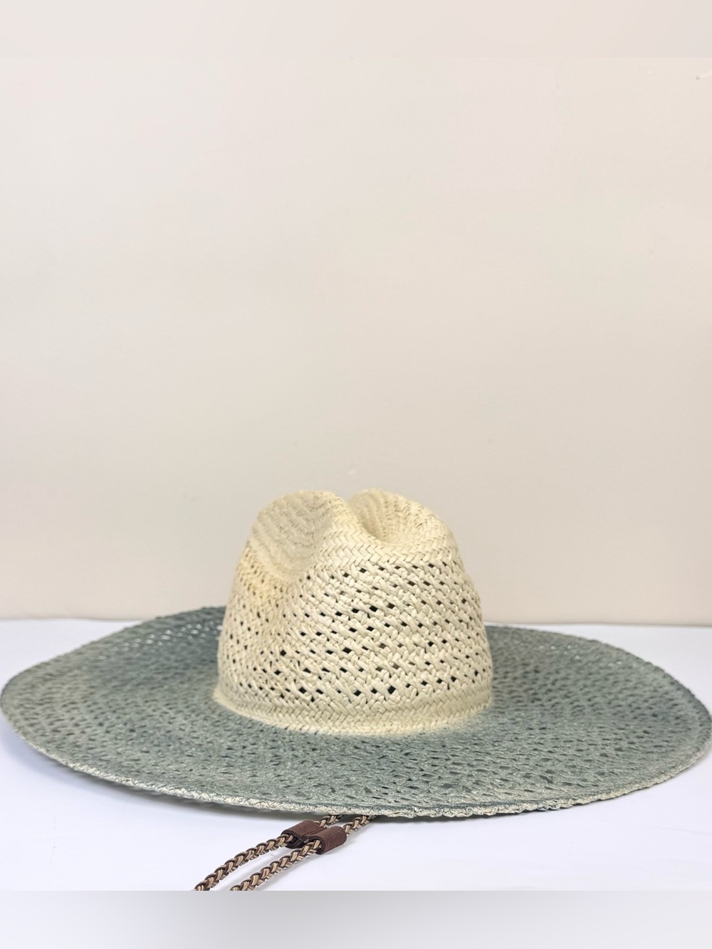 Free People Lifeguard Straw Hat Braided Chin Strap Wide Brim Sun Hat